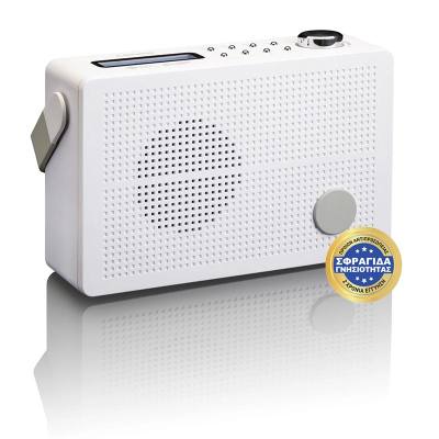 Φορητό Ραδιόφωνο Επαναφορτιζόμενο Dab+ Με Λειτουργία Ξυπνητηριού Λευκό