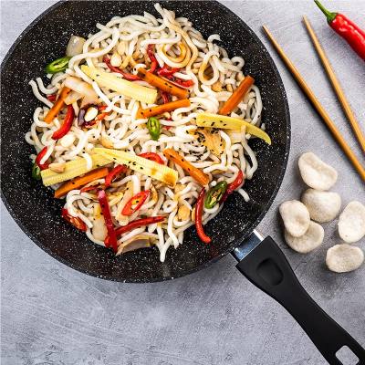 Wok Από Αλουμίνιο Με Αντικολλητική Επίστρωση Μάρμαρου 30 cm & Γυάλινο Καπάκι