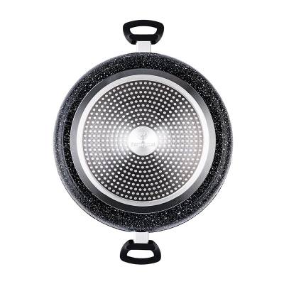 Ρηχή Κατσαρόλα Από Αλουμίνιο 5. 2 Lt / 32 cm Με Αντικολλητική Επίστρωση Μάρμαρου & Γυάλινο Καπάκι