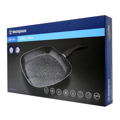 Γριλιέρα 28 cm από Αλουμίνιο με Αντικολλητική Επίστρωση Μάρμαρου 