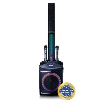 Party Σύστημα Karaoke Με Bluetooth, Aποσπώμενη Μπάρα Led & 2 Ασύρματα Μικρόφωνα Μαύρο