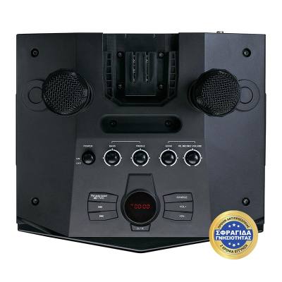 Party Σύστημα Karaoke Με Bluetooth, Aποσπώμενη Μπάρα Led & 2 Ασύρματα Μικρόφωνα Μαύρο