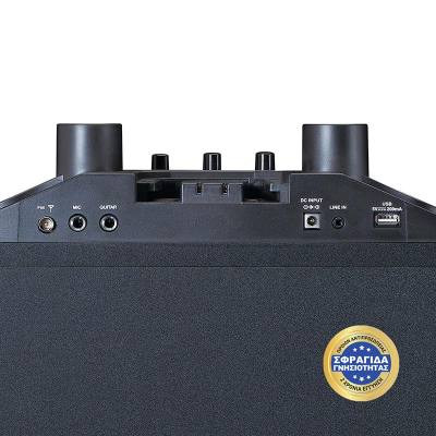 Party Σύστημα Karaoke Με Bluetooth, Aποσπώμενη Μπάρα Led & 2 Ασύρματα Μικρόφωνα Μαύρο