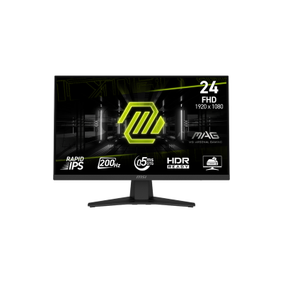 MSI MONITOR GAMING MAG 244F, FLAT IPS FHD, 24", 16:9, 300CD/M2, 100.000.000:1, 0.5MS, 200Hz, 1920x1080, HDMI/ DP/ HP OUT, TILT, 