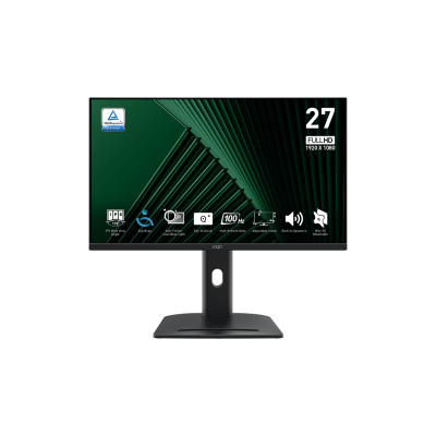 MSI MONITOR PRO MP275PG, FLAT IPS FHD, 27", 16:9, 300 CD/M2, 1000:1, 1MS, 100Hz, 1920x1080, HDMI/ DP/ VGA/ HP OUT, 2X2W SPEAKERS