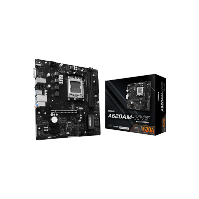 ASROCK MB A620AM-HVS, SOCKET AMD AM5, CS AMD A620A, 2 DIMM SOCKETS DDR5, HDMI/ D-SUB, PCI-E GEN 4.0, GIGABIT LAN, MICRO-ATX, 3YW