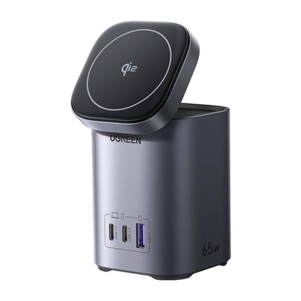 Ugreen Επιτραπέζιος γρήγορος φορτιστής 2in1 X555 USB + 2x USB-C 65W GaN (55321) (UGR55321)