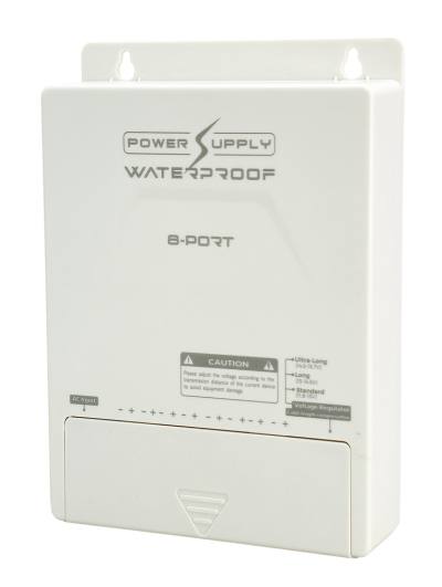 FOLKSAFE τροφοδοτικό συστημάτων CCTV FS-DC120805W, 8 εξόδων, 12V/5A, αδιάβροχο IP65
