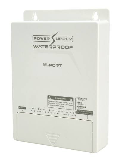 FOLKSAFE τροφοδοτικό συστημάτων CCTV FS-DC121608W, 16 εξόδων, 12V/8A, αδιάβροχο IP65