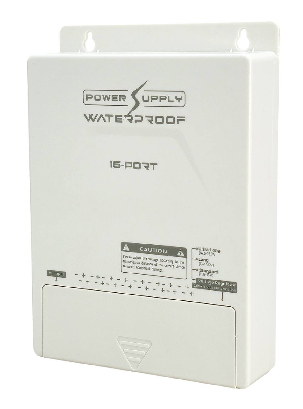 FOLKSAFE τροφοδοτικό συστημάτων CCTV FS-DC121608W, 16 εξόδων, 12V/8A, αδιάβροχο IP65
