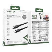 Καλώδιο Σύνδεσης Acefast C22-03 USB-C σε USB-C Braided USB2.0 3A 60W 1.2m Μαύρο