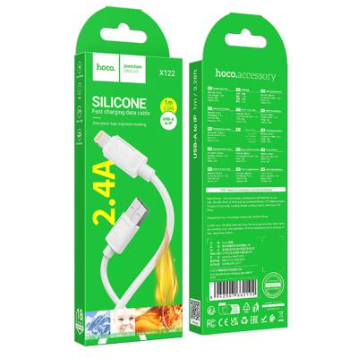 Καλώδιο Hoco X122 USB-A σε Lightning 2.4A Fast Charging Λευκό 1m
