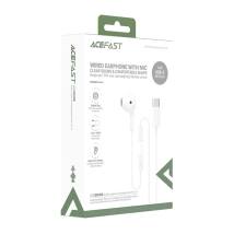 Hands Free Acefast L9 Μονό Ακουστικό USB-C με HD Μικρόφωνο Συμβατά με Όλες τις Συσκευές USB-C Λευκό 1.2m