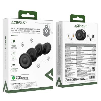 Σετ Acefast Tag S1 Anti-Lost Tracker Μόνο για iOS Συμβατό με Apple Find My Network με Προστατευτική Θήκη και Υποδοχή για Λουράκι
