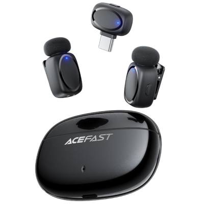 Σετ 2 Μικρόφωνα Πέτου Lavalier Acefast R2 HD Μείωση Θορύβου, Ακτίνα 15m και 20hr Διάρκεια Μπαταρίας με USB-C Transmitter και Θήκ