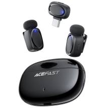 Σετ 2 Μικρόφωνα Πέτου Lavalier Acefast R2 HD Μείωση Θορύβου, Ακτίνα 15m και 20hr Διάρκεια Μπαταρίας με USB-C Transmitter και Θήκ