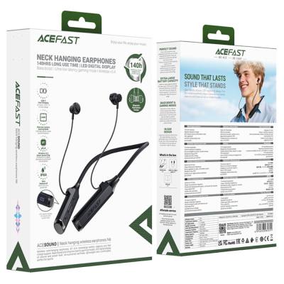 Wireless Earphones Hands Free Acefast N6 Magnetic v5.4 1000mAh 130hr Αναπαραγωγής IPX4 Μαύρα