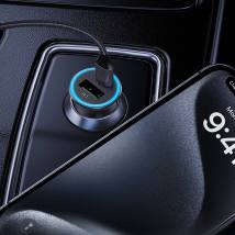 Φορτιστής Αυτοκινήτου Acefast B16 1xUSB-C 1xUSB-A PD95W QC3.0 Αλουμινένιος με Φωτισμό Γκρι
