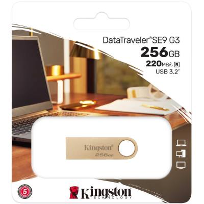 USB Kingston Data Traveller SE9 G3 3.2  256GB Metallic Gold DTSE9G3/256GB
