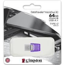 USB Kingston Data Traveller MicroDuo 3C USB-A + USB-C 3.2 64GB DTDUO3CG3/64GB