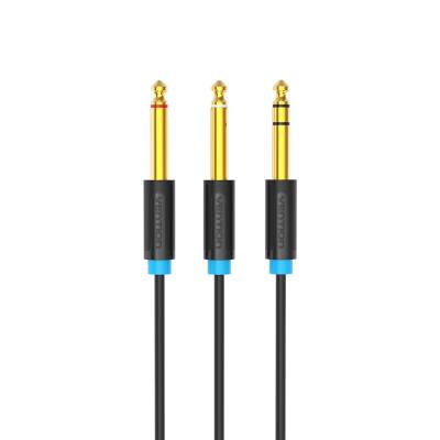 VENTION TRS 6.5mm Male to 2*6.5mm Male Audio Cable 1M Black (BATBF) (VENBATBF)