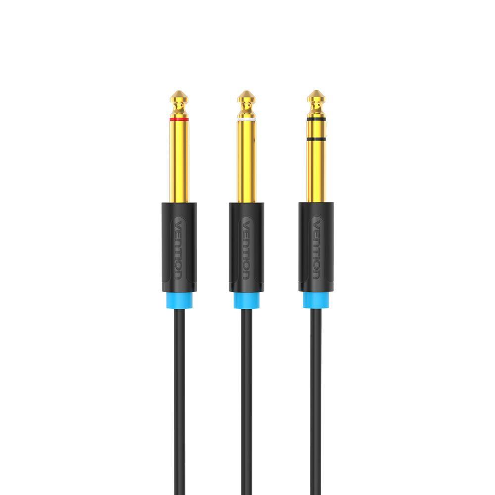 VENTION TRS 6.5mm Male to 2*6.5mm Male Audio Cable 1M Black (BATBF) (VENBATBF)