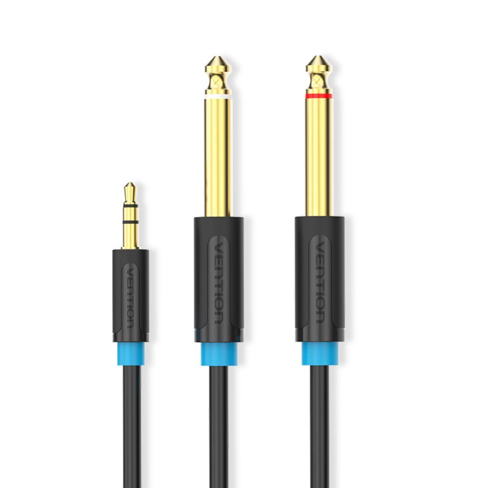 VENTION 3.5mm Male to 2*6.5mm Male Audio Cable 2M Black (BACBH) (VENBACBH)