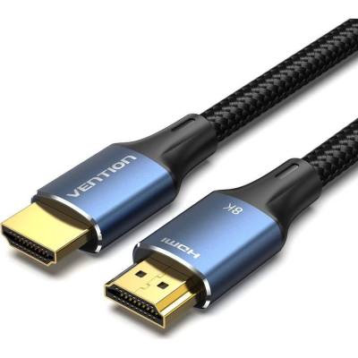 VENTION Cotton Braided 8K HDMI Male to Male Cable 3M Blue Aluminum Alloy Type (ALGLI) (VENALGLI)