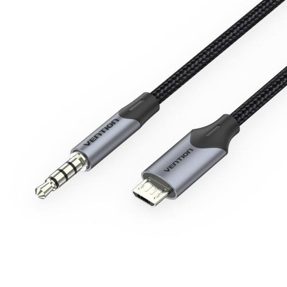 VENTION Micro USB Male to TRRS 3.5mm Male Audio Cable 2M Black (BDGBH) (VENBDGBH)