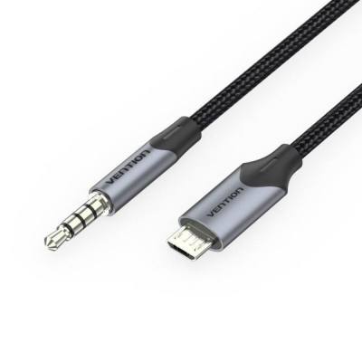 VENTION Micro USB Male to TRRS 3.5mm Male Audio Cable 1M Black (BDGBF) (VENBDGBF)
