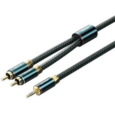 VENTION Cotton Braided 3.5mm Male to 2RCA Male Audio Cable 10M Green Copper Type (BCSGL) (VENBCSGL)