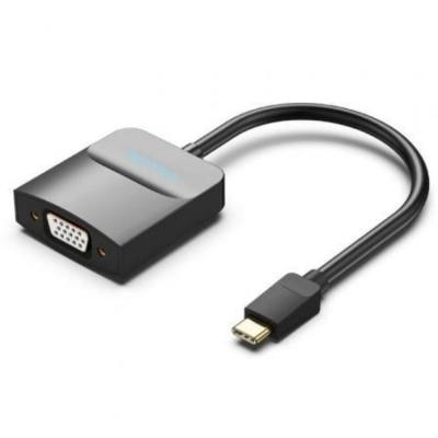 VENTION Type-C to VGA Adapter 0.15M Black ABS Type (TDDBB) (VENTDDBB)