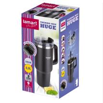 Ποτήρι Θερμός από Ανοξείδωτο & Πλαστικό 900ml HUGE Lamart LT4091 Μαύρο