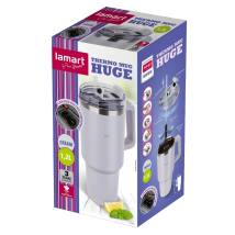Ποτήρι Θερμός από Ανοξείδωτο & Πλαστικό 1.2L HUGE Lamart LT4086 Λευκό