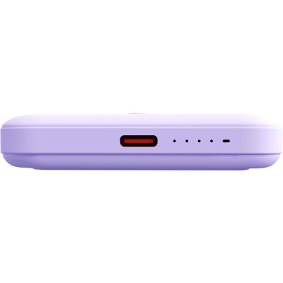Power Bank Yenkee YPB 501 5000mAh 15W 3A MagSafe Ασύρματη Φόρτιση και 1xUSB-C PD20W, LED Ένδειξη Μπαταρίας Μωβ