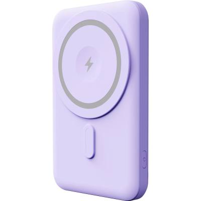 Power Bank Yenkee YPB 501 5000mAh 15W 3A MagSafe Ασύρματη Φόρτιση και 1xUSB-C PD20W, LED Ένδειξη Μπαταρίας Μωβ