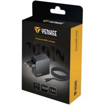 Universal ΦορτιστήςYenkee YAU C100 PD100W με USB-C Καλώδιο για Smartphones / Tablets and Laptops 1.8m