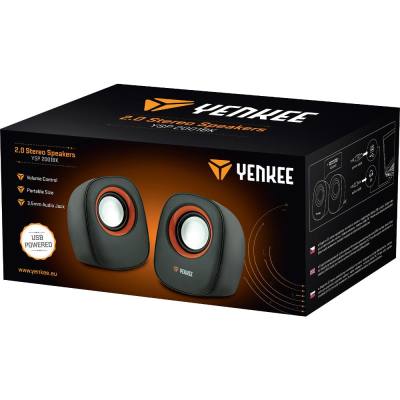 Yenkee YSP 2001BK Stereo Mini Ηχεία 2.0 6W Παροχή Ρεύματος μέσω USB-A Μαύρα