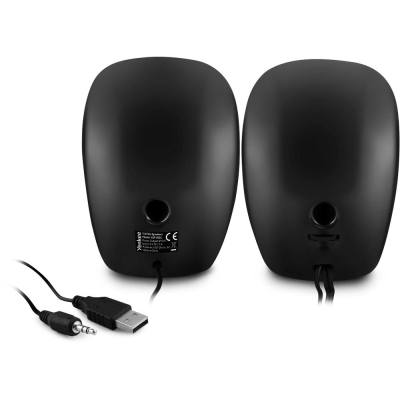 Yenkee YSP 2001BK Stereo Mini Ηχεία 2.0 6W Παροχή Ρεύματος μέσω USB-A Μαύρα