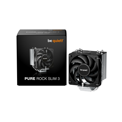 BEQUIET CPU AIR COOLER PURE ROCK SLIM 3 BLACK BK047, 130W TDP, INTEL SOCKET LGA 1851/1700, AMD AM4/AM5, 100MM PWM FAN, 3YW.