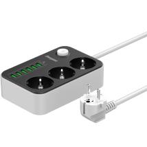 Επιτραπέζιος Φορτιστής Energizer EPB2500W01EU 2500W 10A Max με 3xΣούκο + 6xUSB-A 17W, Διακόπτη Ασφαλείας On/Off με Καλώδιο 2m Μα