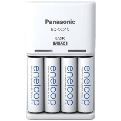 Φορτιστής Μπαταριών Panasonic Eneloop BQ-CC51 για AA/AAA με 4 ΑΑ Μπαταρίες 2000mAh BK-3MCDE