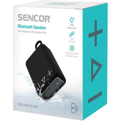 Αδιάβροχο Ασύρματο Ηχείο 5W με FM Ραδιόφωνο και TWS Sencor SSS 1400 Μαύρο