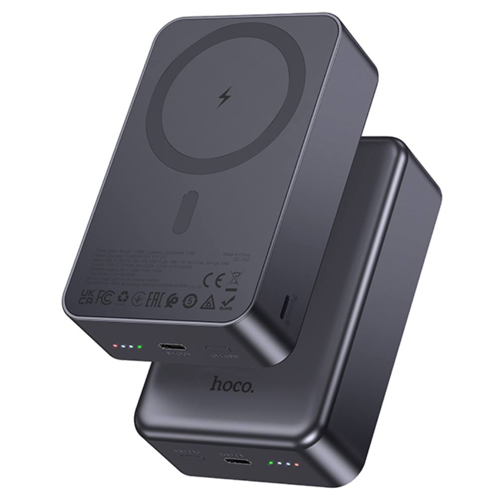 Power Bank Hoco J160B 20000mAh PD20W QC3.0 1xUSB-C με Ασύρματη Φόρτιση 15W και LED Ένδειξη Μπαταρίας Μαύρο