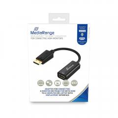 Καλώδιο MediaRange HDMI High Speed to DisplayPort converter, gold-plated, HDMI socket/DP plug, 10 Gbit/s data transfer rate, 1