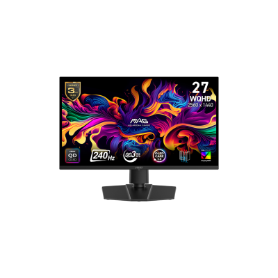 MSI MONITOR GAMING MAG 271QP QD-OLED X24, FLAT QD-OLED WQHD, 27", 16:9, 250CD/M2, 1.500.000:1, 0,03MS, 240Hz, 2560x1440, 2x HDMI