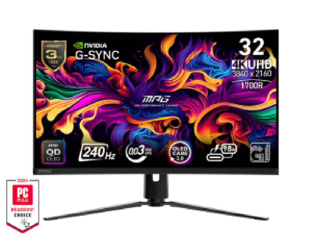 MSI MONITOR GAMING MPG 321CURX QD-OLED, CURVED QD-OLED UHD 4K, 32", 16:9, 250CD/M2, 1.500.000:1, 0,03MS, 240Hz, 3840x2160, 2x HD