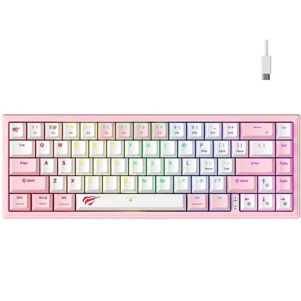Havit Gaming Mechanical Keyboard 60% Pink (KB874L-PK) (HAVKB874L-PK)