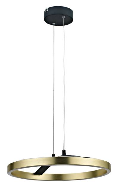 POWERTECH LED φωτιστικό οροφής HLL-0201, 29W, 4000K, Φ38x120cm, χρυσό/μαύρο