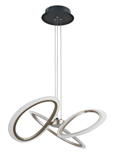 POWERTECH LED φωτιστικό οροφής HLL-0205, 40W, 4000K, Φ53x120cm, οπάλ χρυσό/μαύρο